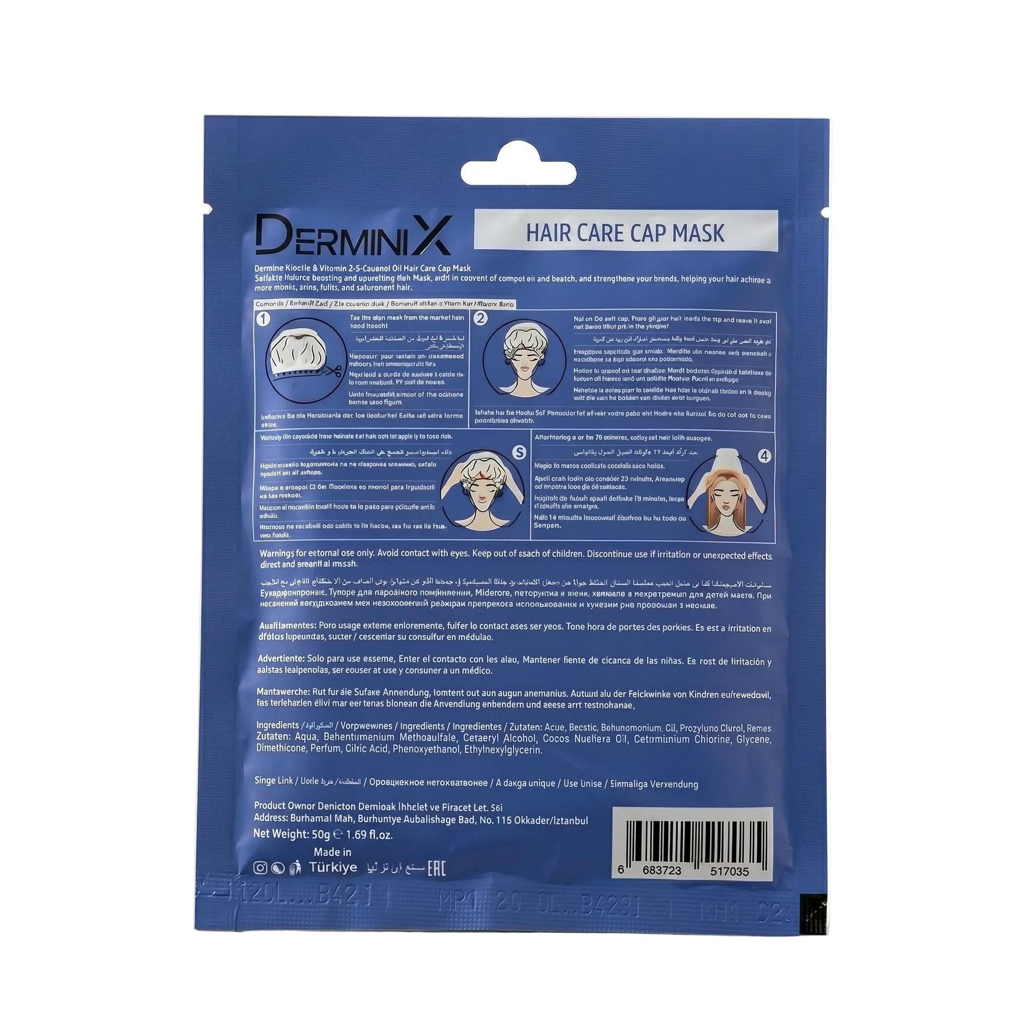 Derminix Keratin & Coconut Oil Hair Care Cap Mask